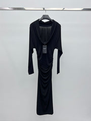 YSL 25S RUFFLED LONG-SLEEVE DRESS STYLE 131