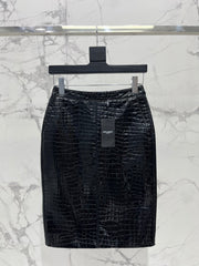 YSL 25S CROC LEATHER SKIRT STYLE 108