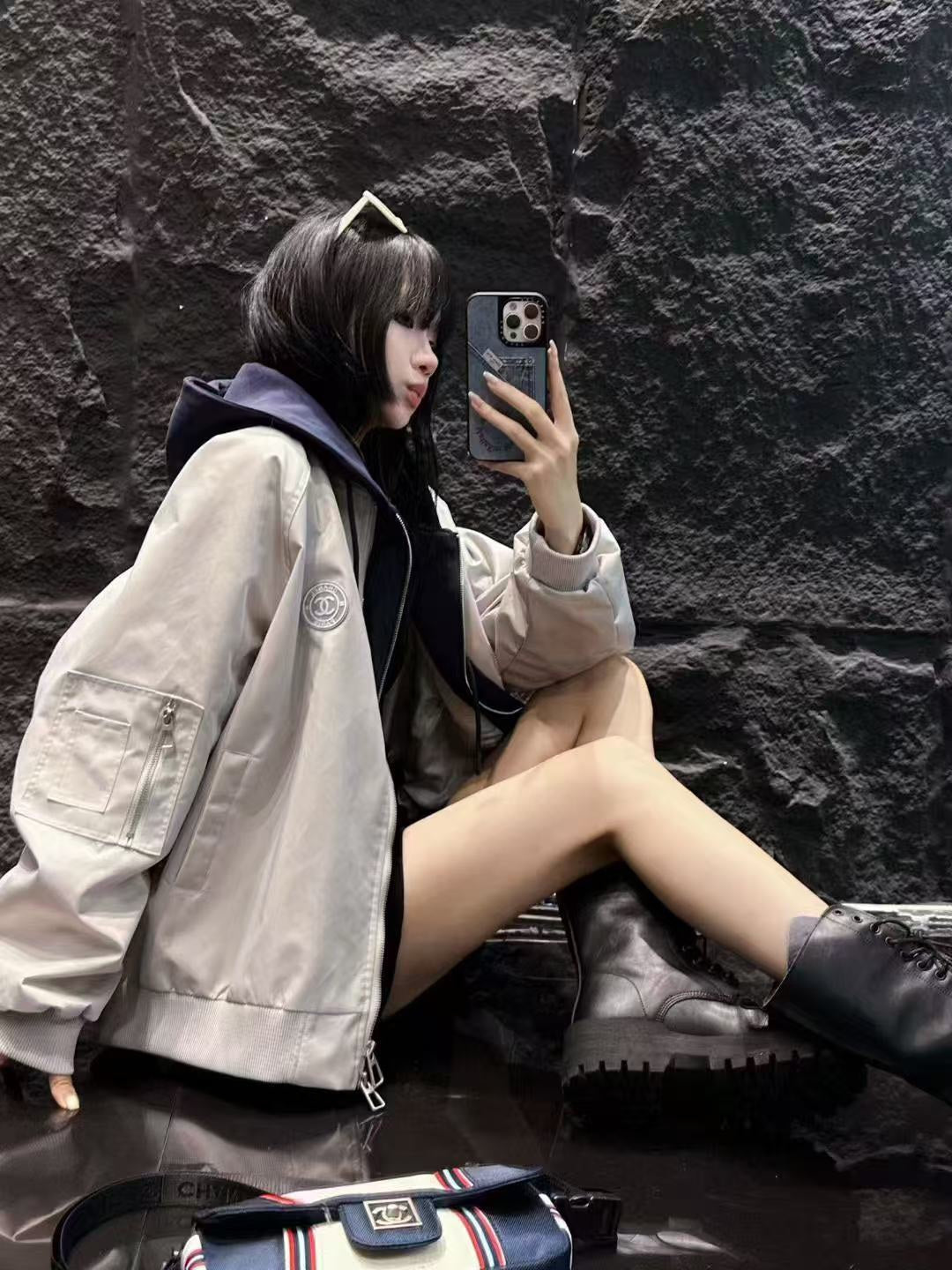 CHANEL 25S HOODED ZIP JACKET 382