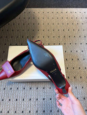 CELINE 26S HIGH-HEEL SLINGBACK 45 MM IN DARK RED CALFSKIN
