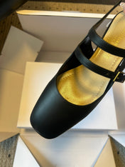 DIOR 26S CHERIE SLINGBACK PUMP 45MM IN BLACK CALFSKIN GOLD HARDWARE