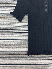 CHANEL 26S SHORT-SLEEVE POLO KNIT TOP 912