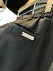 LORO PIANA DRAWSTRING JOGGER PANTS IN BLACK COTTON