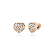 HAPPY HEART EARRINGS PINK GOLD DIAMOND
