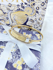 DIO OVAL LETTER BRACELET GOLD DIAMOND