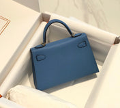 HM KELLY MINI 20 BLUE EPSOM GOLD HARDWARE