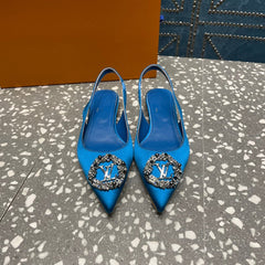 LV MET SLINGBACK BALLERINA BLUE