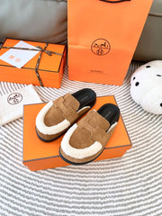 G0 MULE BROWN SUEDE SHEARLING