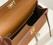 HM KELLY MINI 20 GOLDEN BROWN EPSOM GOLD HARDWARE