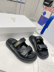 CD DIORACT SANDALS IN BLACK LAMBSKIN
