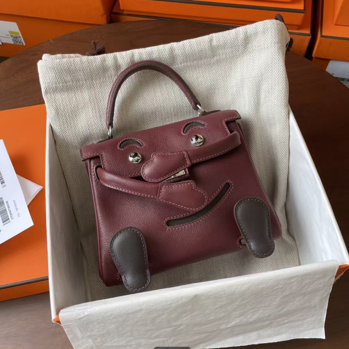 KELLY DOLL 18 BURGUNDY GULLIVER CALFSKIN