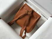 KELLY ADO 22 TOGO BACKPACK IN BROWN CALFSKIN GOLD HARDWARE