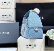 CC 25 HANDBAG IN BLUE 30 DENIM GOLD HARDWARE