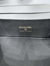 VANITY 17 TOP HANDLE IN BLACK QUILTED LAMBSKIN GOLD HARDWARE