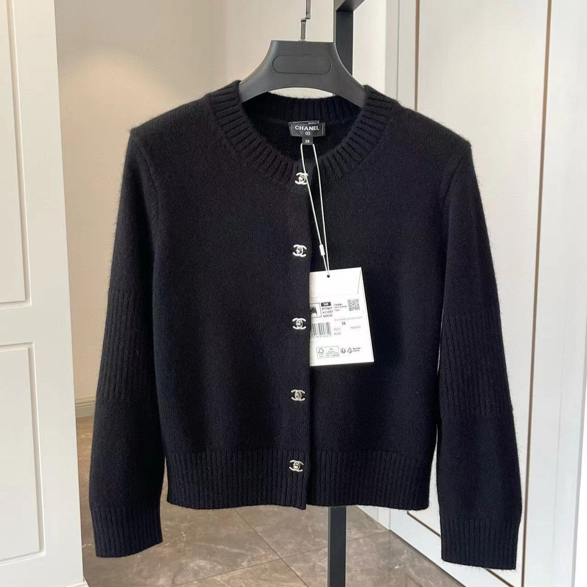 Chanel Black Cashmere Knitted Cardigan