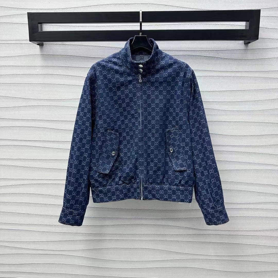 GG Blue Denim Bomber Jacket