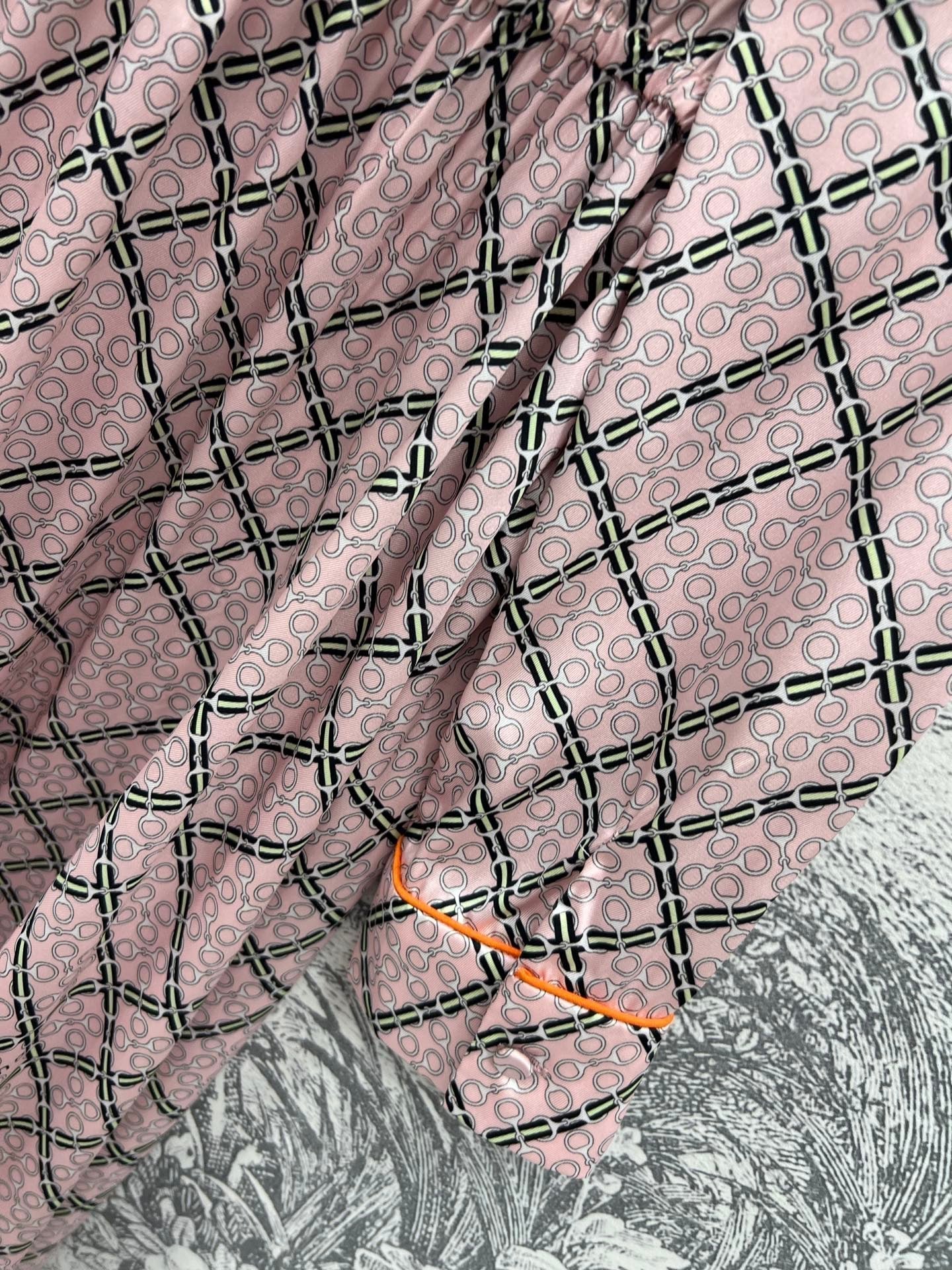 GG Printed Silk Dress Pink Ready To Wear