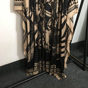 Zimmermann Lllustration Otto Gown Black Beige in Viscose Silk