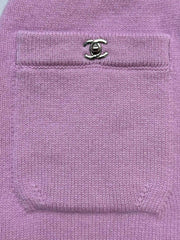 CC ICONIC SKIRT IN PINK WOOL KNIT WITH FRONT POCKETS
