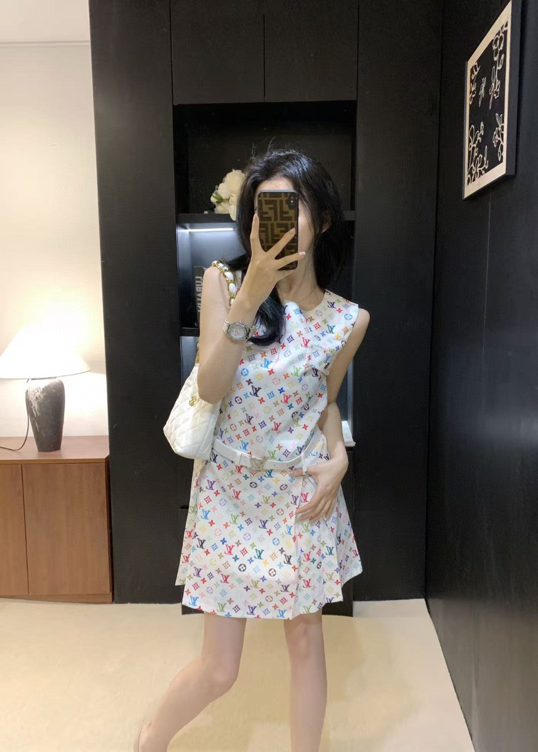 LV DRESS IN MULTICOLOR MONOGRAM COTTON