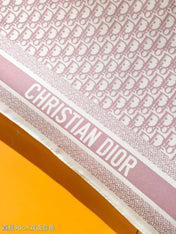 CD SCARF DOUBLE-SIDED IN PINK AND GREY MONOGRAM SILK