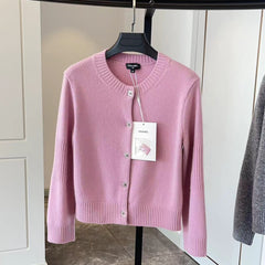 CC  CRYSTAL BUTTON PINK CARDIGAN