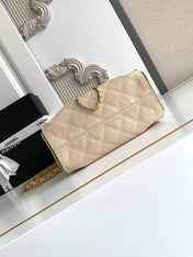 CC 25 MINI HANDBAG 22CM IN BEIGE GRAINED CALFSKIN GOLD HARDWARE