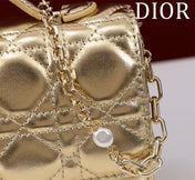 CD BAG 21 IN GOLD CALFSKIN WITH GOLD HARDWARE