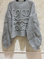 LOEWE SWEATER IN GREY KNITTING