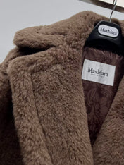 MAX MARA LONG COAT IN BROWN FUR