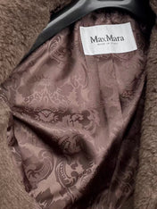 MAX MARA LONG COAT IN BROWN FUR