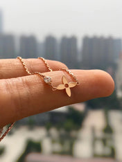 BLOSSOM PENDANT PINK GOLD AND DIAMOND