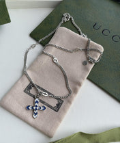 GG WOMEN'S NECKLACE WITH CROSS MOTIF PENDANT