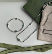 INTERLOCKING G BOULE CHAIN NECKLACE SILVER