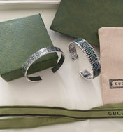 G-MONOGRAM STERLING-SILVER & ENAMEL BRACELET