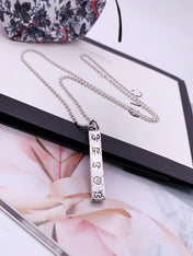 GG STERLING SILVER GHOST BAR PENDANT