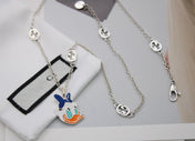 GG DONALD DUCK DOUBLE G STERLING SILVER NECKLACE