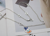 GG DONALD DUCK DOUBLE G STERLING SILVER NECKLACE