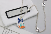 GG DONALD DUCK DOUBLE G STERLING SILVER NECKLACE
