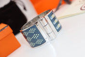 POLKA DOTS BLUE HINGED BRACELET