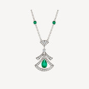 DREAM NECKLACE MALACHITE DIAMOND SILVER