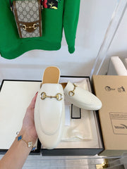 GG SLIPPER MULES WHITE