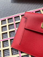 HM Kelly Pocket 13.5 Red Epsom Ghw