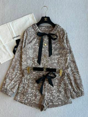 CC 25 Bowknot Suit Brown Polyester Fiber