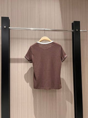 CC Embroidered Collared T-shirt Cotton