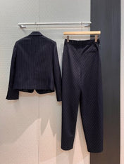 Loewe Draped Vest Suit Dark Blue Cotton