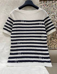 LV STRIPED SWEATER 25S IN TENCEL  266038