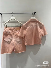 Loewe Denim Set Cotton Rough Peach
