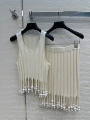 Loewe Fringe Set Ivory Cotton