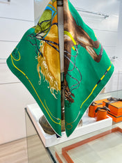 HERMES 26S PRINTED SQUARE SCARF 88 IN SILK 309924
